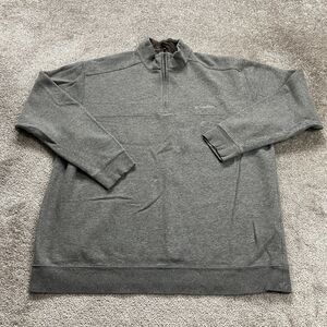 Columbia Sweatshirt Men 2XL Solid Gray 1/4 Zip Mock Neck Fleece Pullover Outdoor